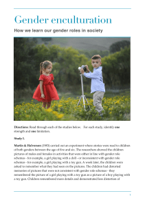 Gender Enculturation Worksheet: Studies & Analysis