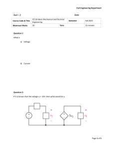 Basic Mechanical & Electrical Engineering Quiz