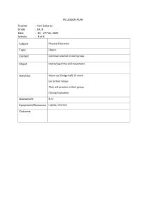 PE Dance Lesson Plan: Grade 8 - Skill Improvement