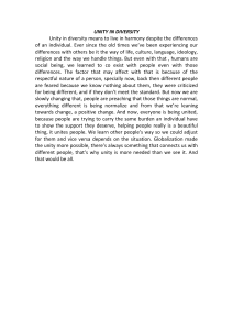 Unity in Diversity: Essay on Harmony and Coexistence