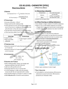 CIE AS Level Chemistry Practical Notes