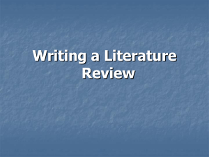 Writing a Literature Review: Guidelines & Structure