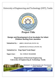 Infant Incubator Design for Jaundice Treatment