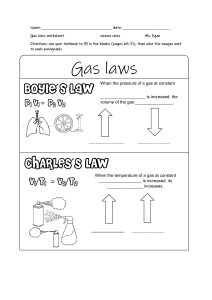 Gas Laws Worksheet: Boyle's & Charles's Law