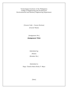 Environmental Engineering Assignment Cover Page