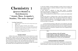 Mole Concept: Stoichiometry Module for High School Chemistry