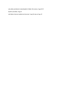 Lab Safety Worksheet, Quiz, and Contract