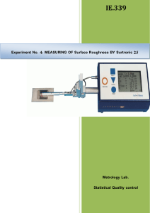Surtronic 25: Surface Roughness Measurement Lab Experiment