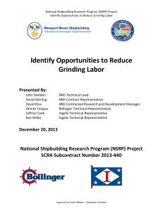 Reduce Grinding Labor in Shipbuilding: NSRP Project Report