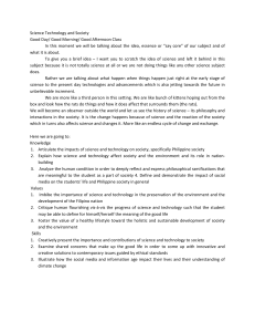 Science, Technology, and Society Course Syllabus