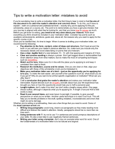 Motivation Letter Tips: Avoid Mistakes