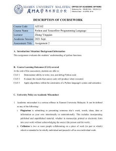 Python & Tensorflow Coursework Description - AIT102