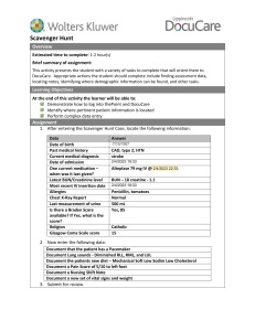 DocuCare Scavenger Hunt: Patient Data & Entry