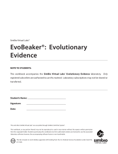 EvoBeaker Evolutionary Evidence Workbook