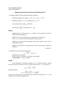 Examen Matemáticas III con Soluciones - Universidad Metropolitana