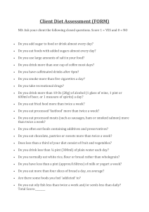 Client Diet Assessment Form | Nutrition Questionnaire