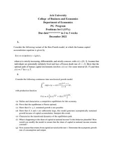 Economics Problem Set: Macroeconomic Models