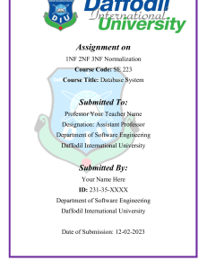 Database Normalization Assignment: 1NF, 2NF, 3NF