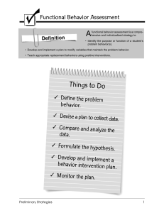 Functional Behavior Assessment Checklist