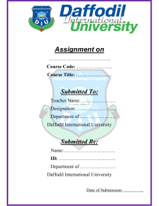Assignment Cover Page - Daffodil International University