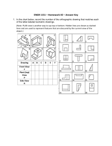 ENGR 1151 Homework 2 Answer Key: Orthographic Projections