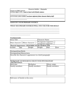 Character Biography Worksheet