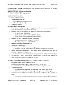 Distribution System & Substation Design Course Material