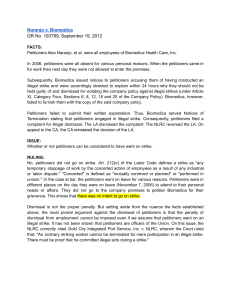 Naranjo v. Biomedica: Illegal Strike Case Summary