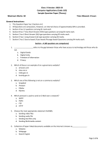Computer Applications Sample Question Paper Class X