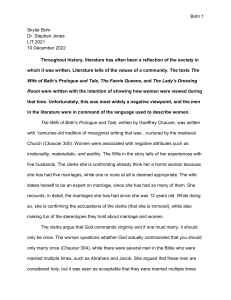 Women in Literature: Misogyny & Male Gaze Analysis