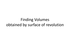 Finding Volumes by Revolution: Shell Method