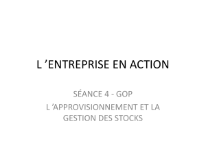Approvisionnement et gestion des stocks - Présentation de cours