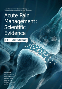 Acute Pain Management: Scientific Evidence (5th Ed)