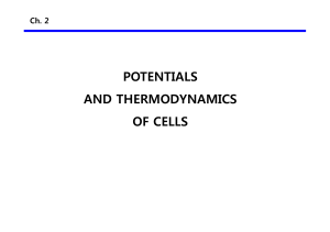 Potentials and Thermodynamics of Cells Lecture Notes