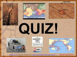 Earthquake & Plate Tectonics Quiz