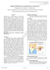 Solid Waste Impact on Varanasi Groundwater Quality