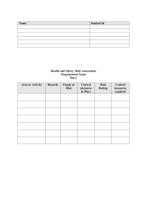 Health & Safety Risk Assessment Form