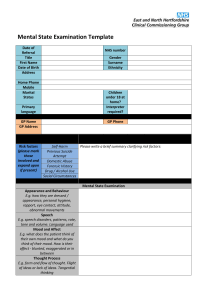 Mental State Examination Template | Psychiatry Assessment
