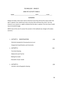 Grade 9 Technology Door Alarm Project Worksheet