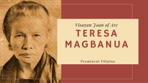 Teresa Magbanua: Visayan Joan of Arc Presentation