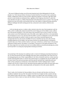Childcare Challenges & Solutions: An Essay