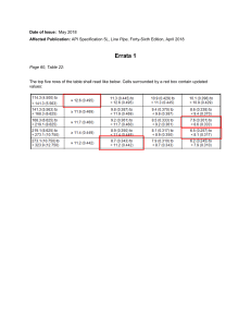 API 5L Line Pipe Errata 1: Table 22 Updates