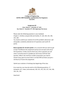 Probability & Statistics Assignment for Engineers