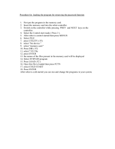 Robot Password Removal Procedure