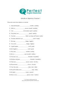 Adverbs vs Adjectives Exercise: English Grammar Worksheet