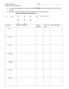 Molecular Shapes Worksheet: Organic Chemistry Practice