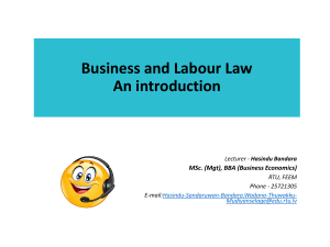 Business and Labour Law: An Introduction