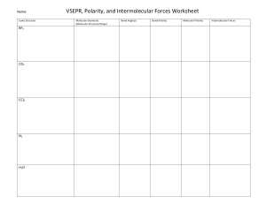 VSEPR, Polarity, and Intermolecular Forces Worksheet