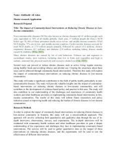 Community Interventions & Chronic Disease: Research Proposal