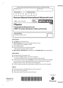 Physics Exam Paper: Further Mechanics, Fields, Particles